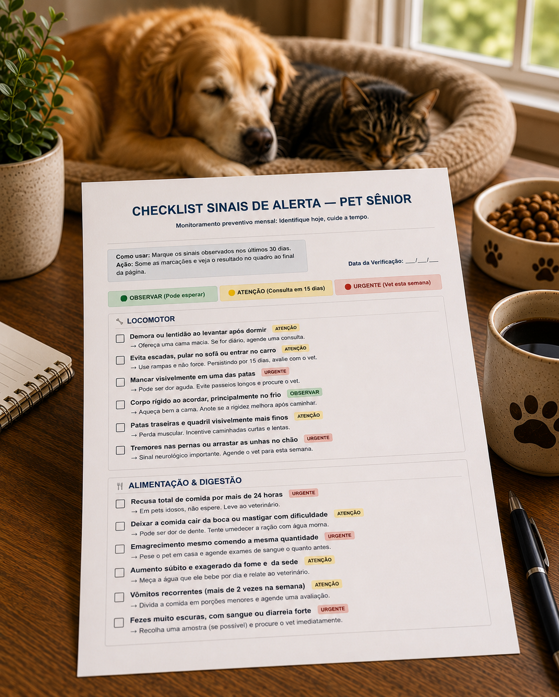 Checklist de Saúde do Pet Sênior